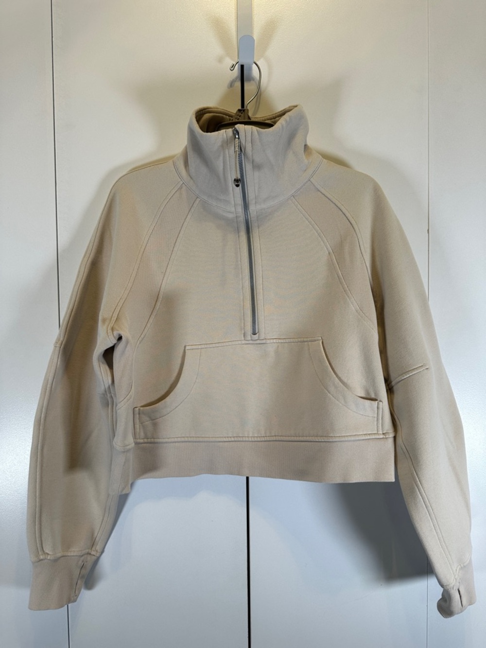 Lululemon Scuba Oversized Funnel Neck Half Zip in Natural Ivory Size XS/S